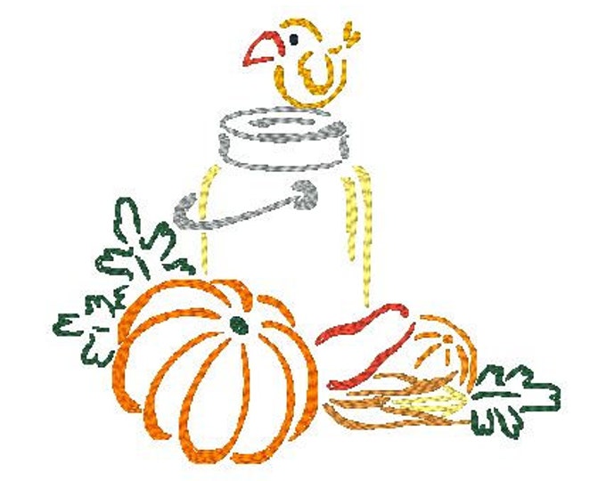 Outline Fall Time Machine Embroidery Designs
