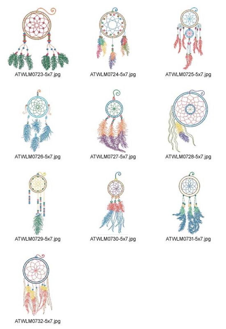 Neon-Dream-Catchers 5x7 10 Machine Embroidery Designs from | Etsy