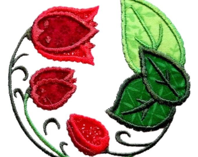Deco Tulips Applique  ( 10 Machine Embroidery Designs by ATW) 2 5X7 and 8 4X4 Hoop
