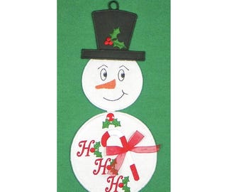 ITH FSA Snowman Dangler: 6x10  3 Machine Embroidery Designs Project (Instant Download)