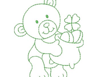 St Patricks Bears   ( 10 Machine Embroidery Designs) 4X4 Hoop