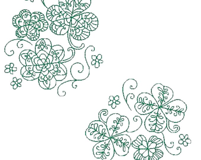 Curly Clover  ( 10 Machine Embroidery Designs by ATW)   4X4 Hoop