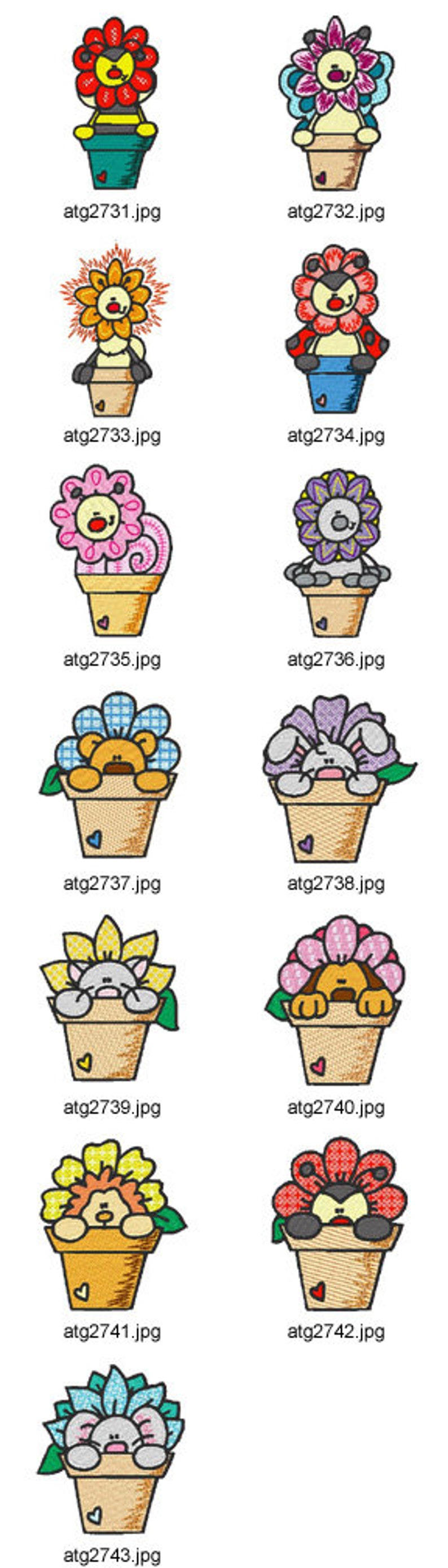 Flower peekers 13 machine embroidery designs from atw  etsy