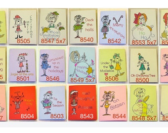 Humorous Christmas Card Machine Embroidery Designs