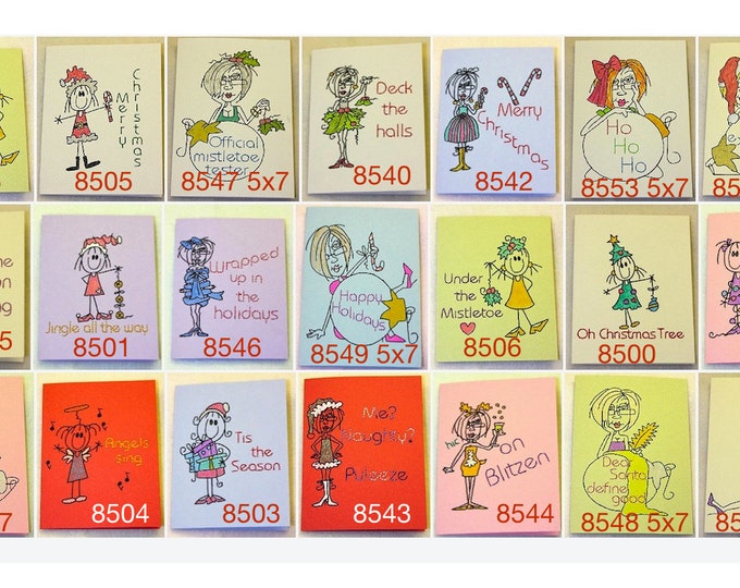 Humorous Christmas Card Machine Embroidery Designs