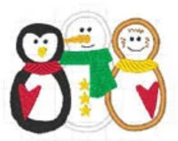 Snowman Applique  Machine Embroidery Designs