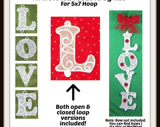 FSL Love Banner-Free Standing Lace (FSL) (8 Machine Embroidery Designs) 10152