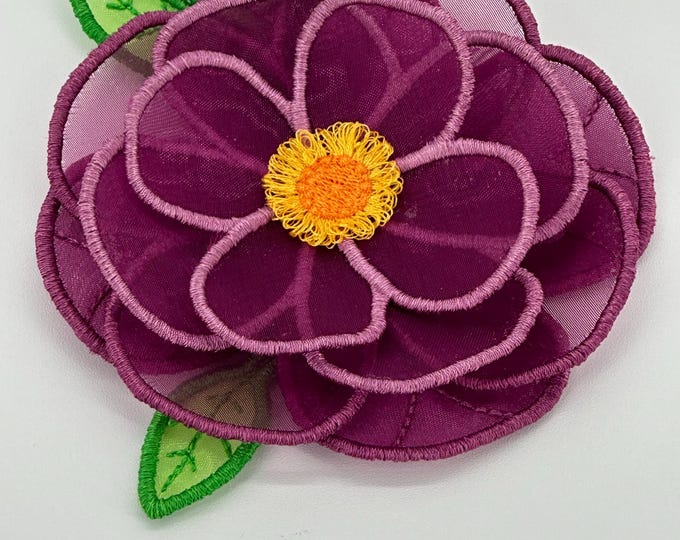 Free Standling Applique 3D Flower Project #389 ( Machine Embroidery Design from ATW )