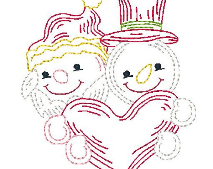 Snowman and Santa Machine Embroidery Designs