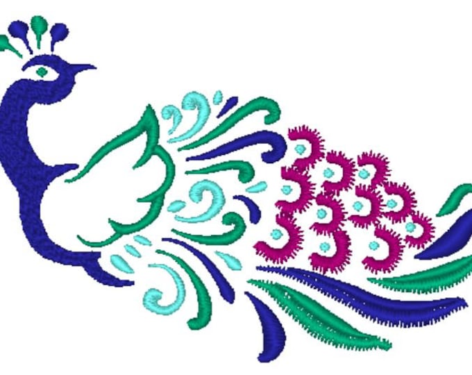 Beautiful Peacocks 5x7  Machine Embroidery Designs