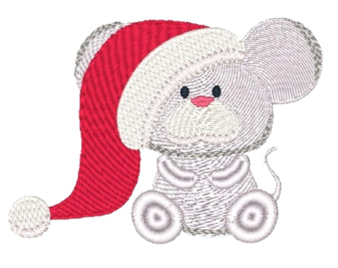 Christmas Mouse-1 FWW ( 7 Machine Embroidery Designs by ATW) 4X4 Hoop