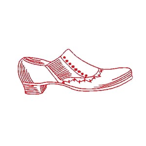 Redwork Shoes 9 Machine Embroidery Designs   4X4 Hoop Digital Download