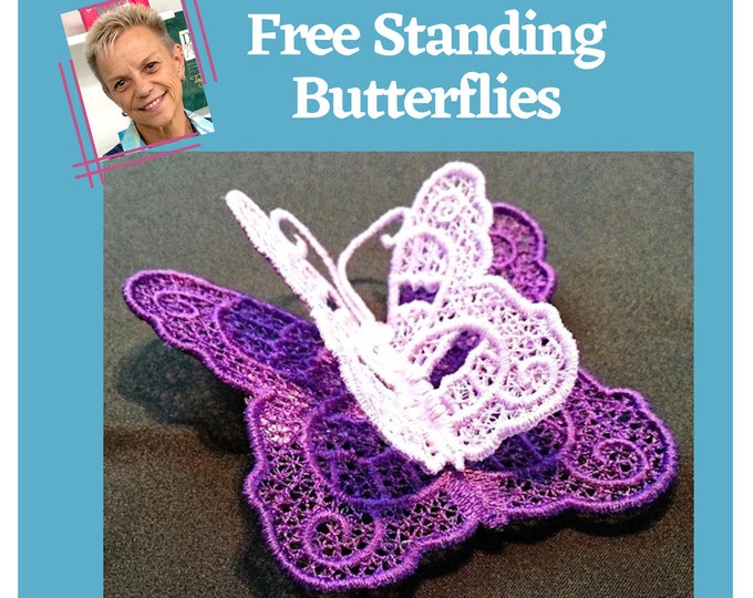 3D FSL, Free Standing Lace Butterflies   12 Machine Embroidery Designs