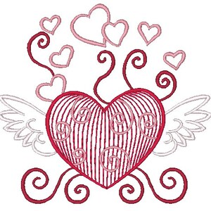 Outline Valentine Machine Embroidery Designs image 9