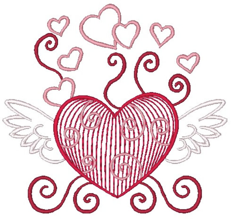 Outline Valentine Machine Embroidery Designs image 9