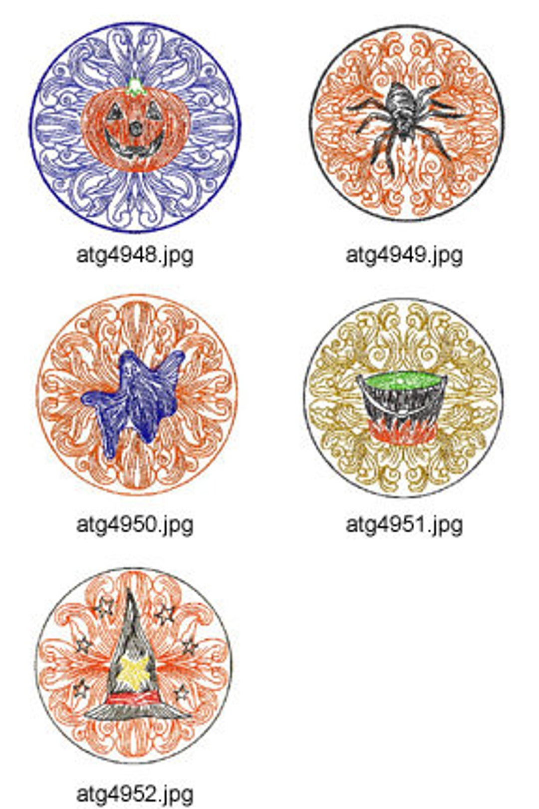 Halloweenfantasycoasters 5 Machine Embroidery Designs From Etsy