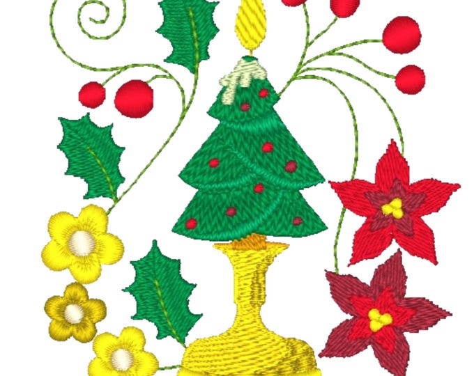 Christmas Candles ( 10 Machine Embroidery Designs by ATW) 4X4 hoop