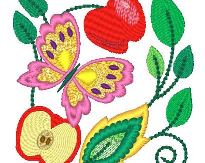 Jacobean Apples   18 Machine Embroidery Designs