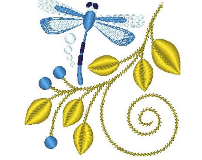 Jacobean Dragonflies  ( 10 Machine Embroidery Designs) 4X4 Hoop