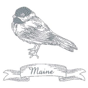 Pájaros del Estado de Redwork - Set 2 - 10 diseños de bordado a máquina, bastidor de 5x7, descarga digital