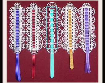 FSL Ribbon Bookmarks (5 Machine Embroidery Designs) 6X10 Hoop