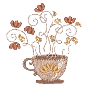 Coffee Or Tea  ( 10 Machine Embroidery Designs by ATW)  4X4 Hoop