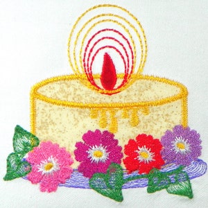 Applique Ornament Candles Machine Embroidery Designs