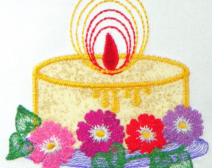 Applique Ornament Candles Machine Embroidery Designs