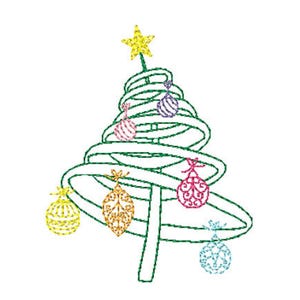 Weihnachtsbaum Fantasie Stickdatei