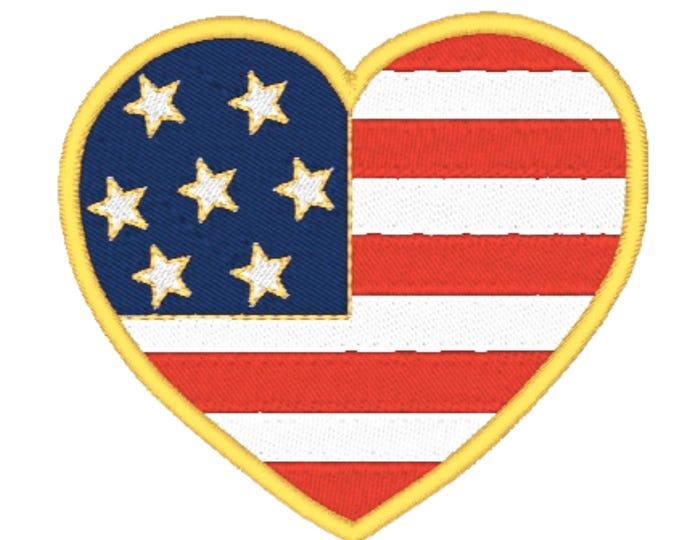 USA Hearts and Stars ( 12 Machine Embroidery Designs by ATW) 4X4 Hoop