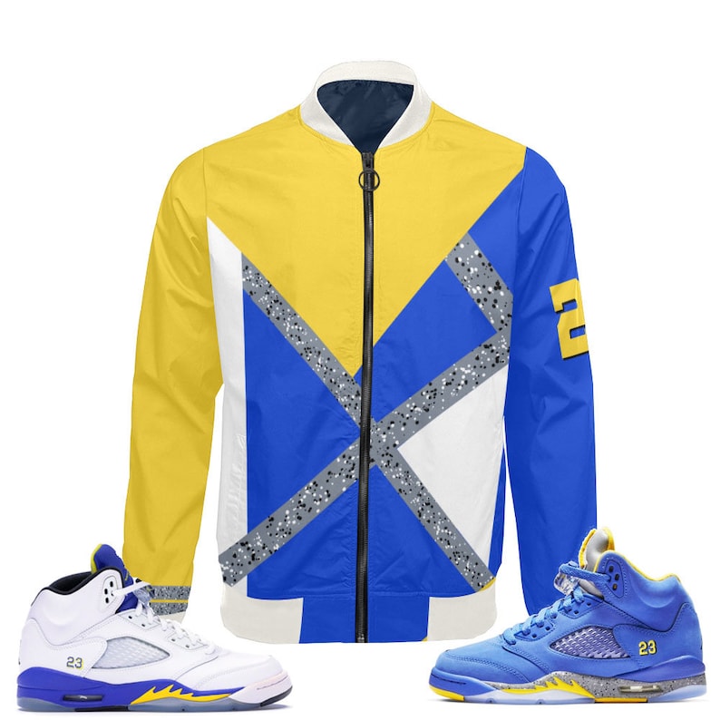 blue and yellow jordan jacket