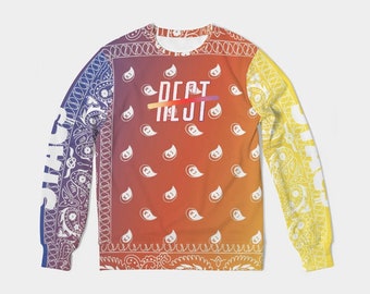 Gradient Bandana Crewneck Sweatshirt | Paars - Oranje - Gele Trui Rusteloos | Franse Terry Sweatshirt van STACS ontworpen om Nike te evenaren
