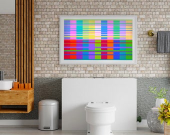 ARTE DE PARED COLORIDO - Arte de impresión de rayas - Arte de lienzo abstracto - Decoración moderna del hogar - Regalos de bienvenida a la casa - Impresión de arte de línea colorida