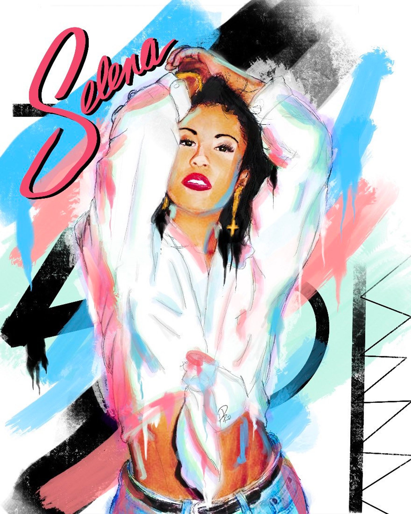 Pintura de Selena Quintanilla / Gran impresión de lienzo Etsy