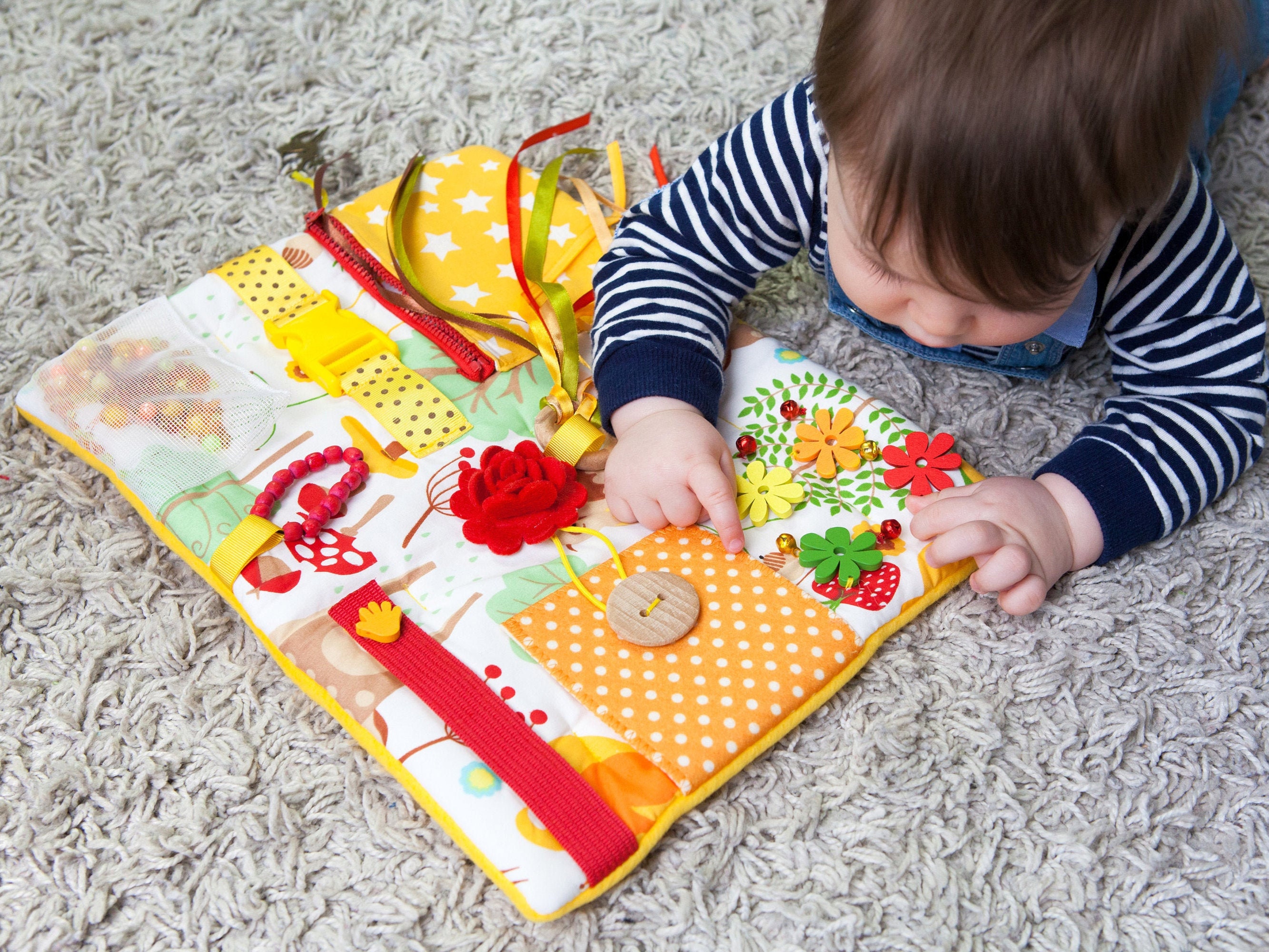Baby sensory blanket Quiet activity for baby Busy book Etsy