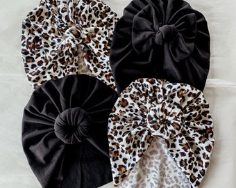 White Leopard Bow Turban