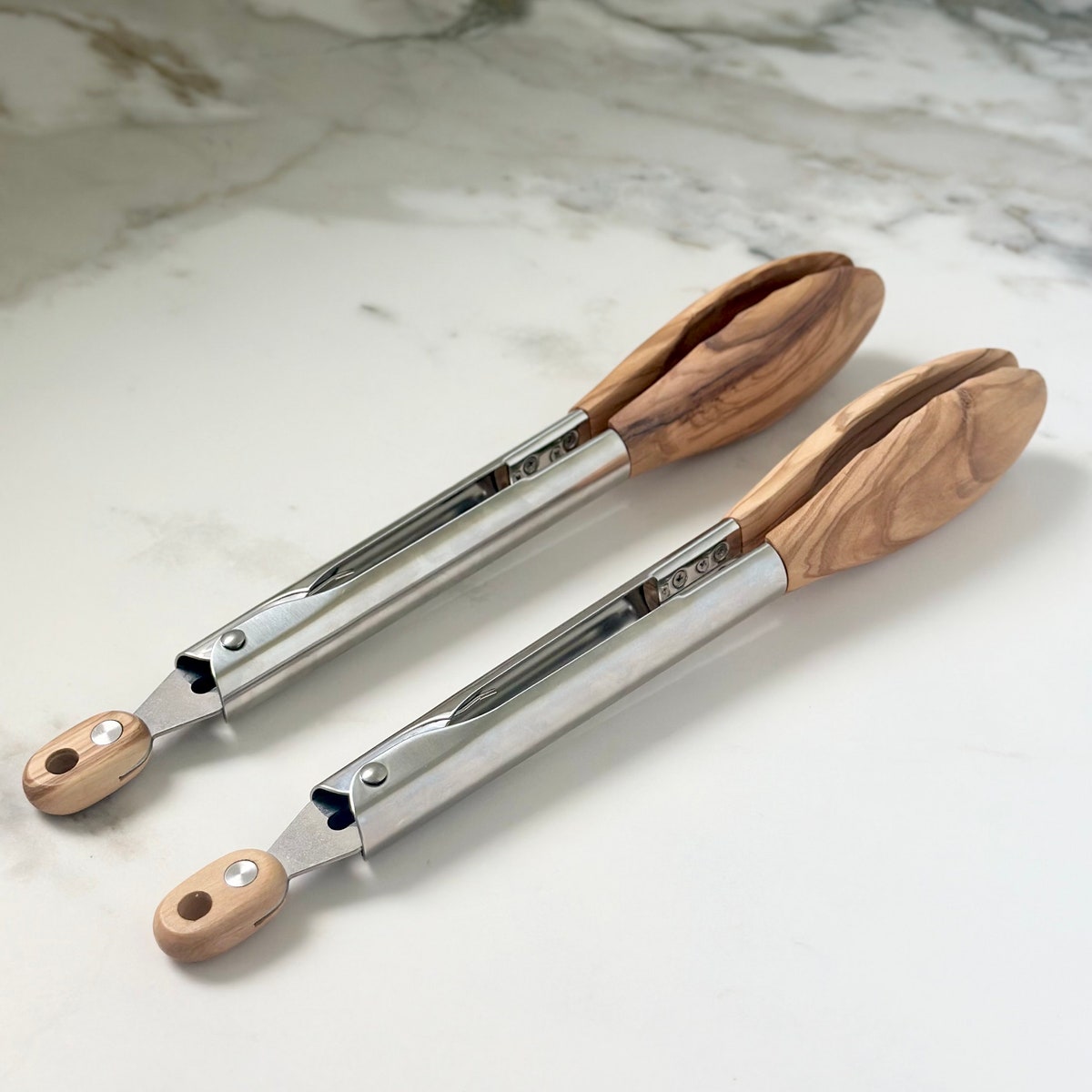 Olive Wood Tongs, Stainless Steel Tong, Wood Salad Tongs, Wood Cooking Tongs, Wooden Kitchen Utensils, Kitchen Tongs, Serving Tongs