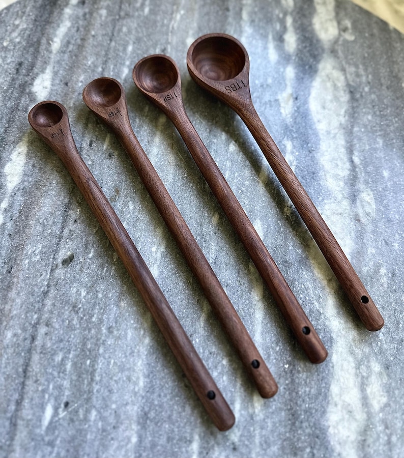 Similar spoons to these were seen on Food Network on Southern at Home with Damaris Phillips. Their 8 inch long handles are perfect for kitchen canisters and jars.