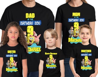spongebob birthday shirt etsy