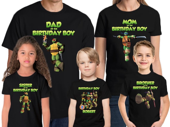 Teenage Mutant Ninja Turtles Birthday Shirt Name and Age Customized TMNT Shirt