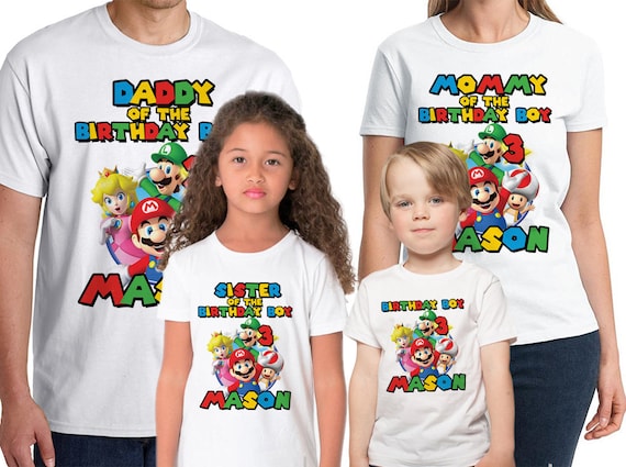 camisas de mario bros para cumpleaños