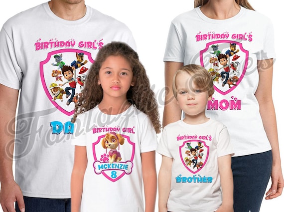 NEW PERSONALIZED CUSTOM PAW PATROL BIRTHDAY SHIRT ADD NAME