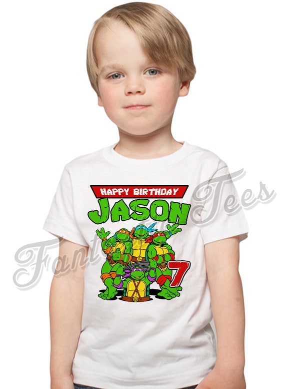 Teenage Mutant Ninja Turtles Birthday Shirt Name and Age Customized TMNT Shirt