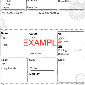 FICHE DE RAPPORT INFIRMIER / medsurg