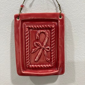 Candy Cane Ornament, Ceramic Candy Cane, Christmas Candy, Christmas Decor, Christmas Ornament