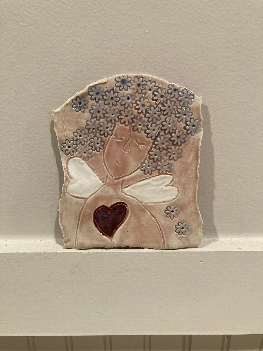 Angel, Ceramic Wall Tile, Ceramic Art Tile, Kitchen Tile, Garden Wall