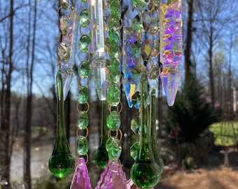Windchimes,  18" Suncatcher, Crystal Suncatchers for Window, Crystal Wind Chimes, Crystal Windchimes, Sun Catcher, Garden Art