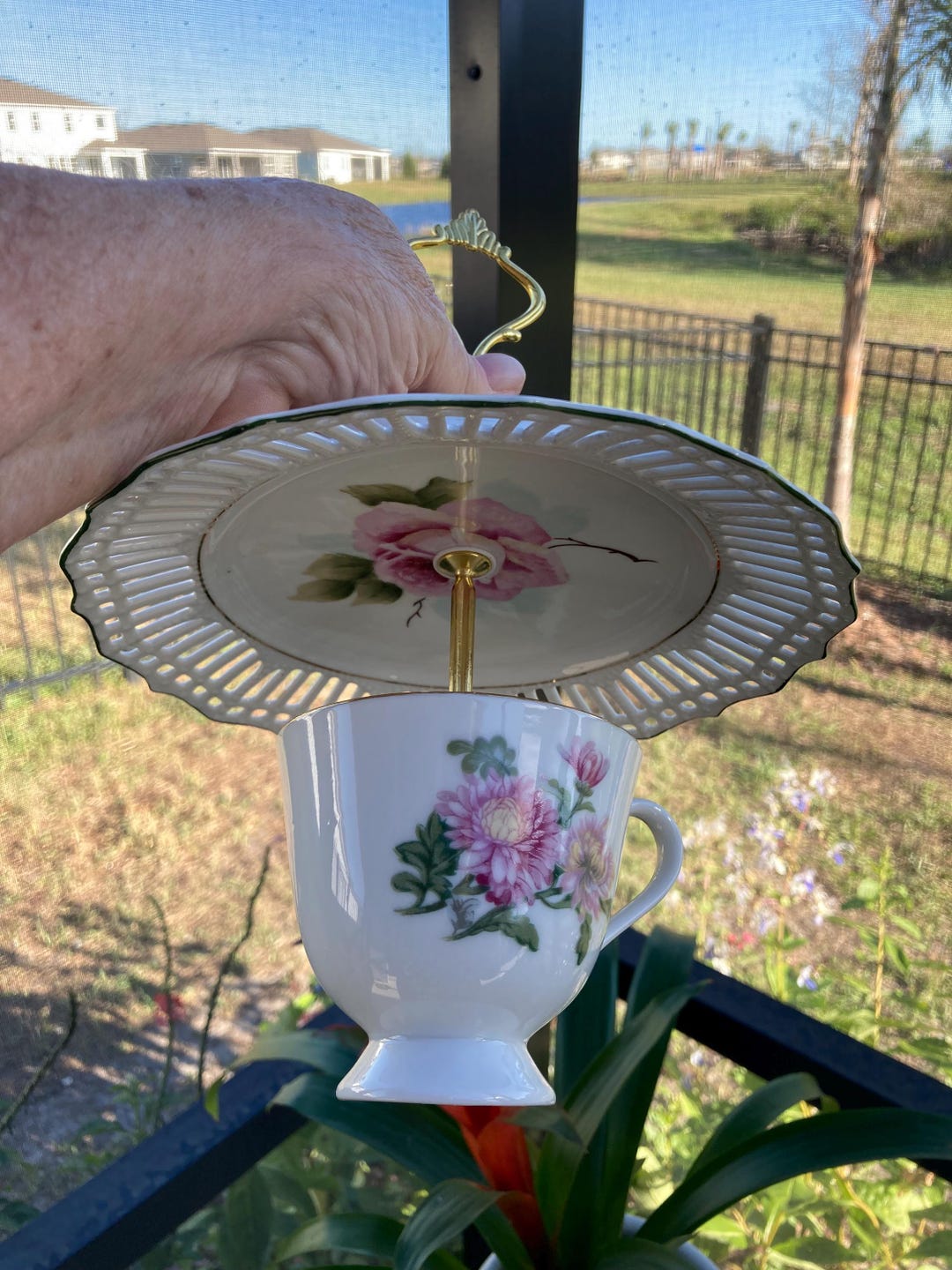 Tea Cup Bird Feeder Vintage Cup And Saucer Tea Cup Hanging Bird tea-cup-bird-feeder-vintage-cup-and-saucer-tea-cup-hanging-bird