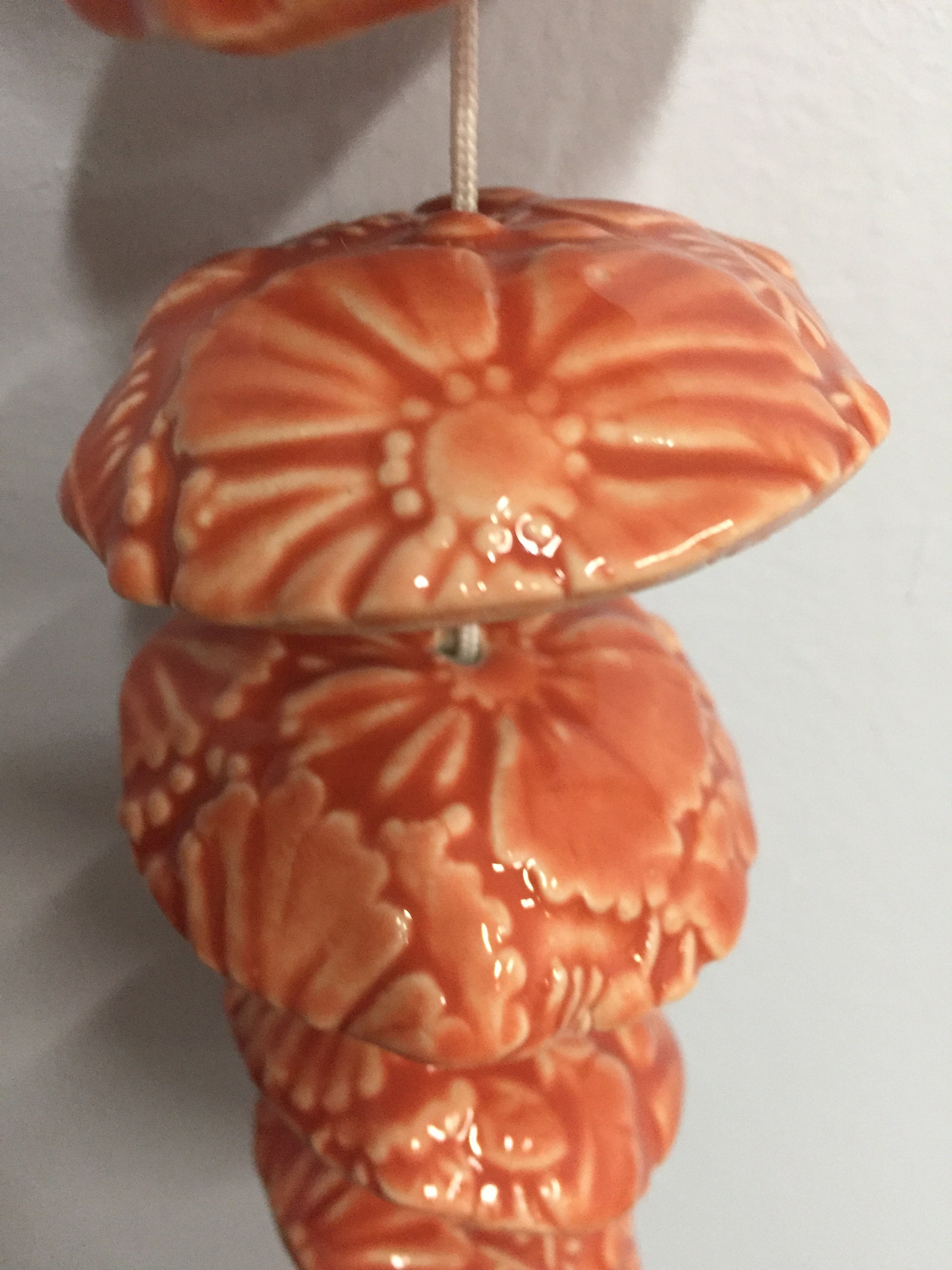 Wind Chime Coral With Flowers Wind Chime Ceramic Wind Etsy