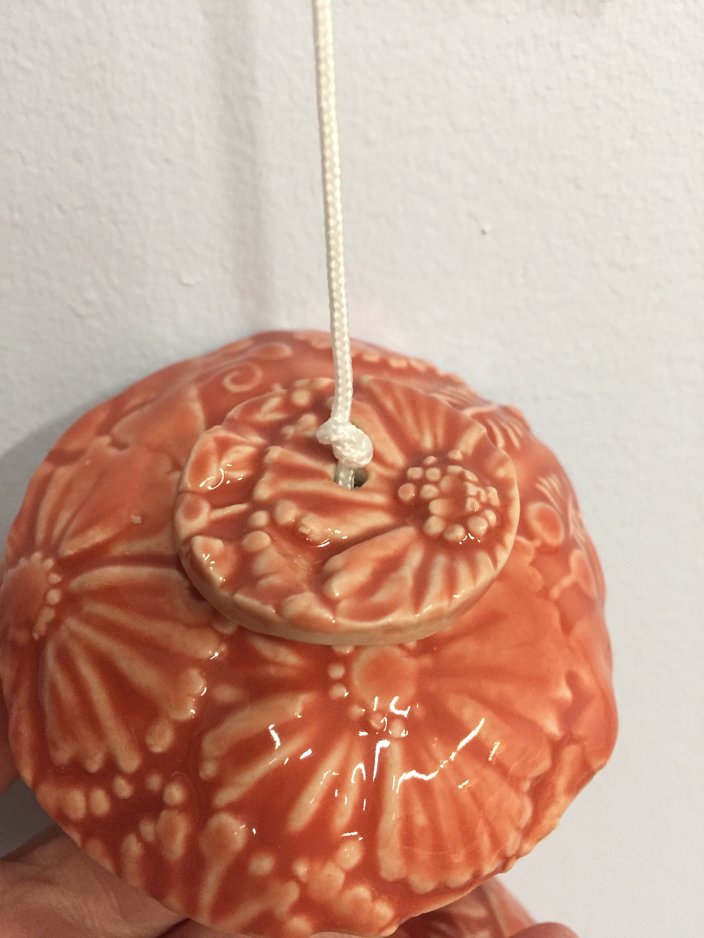 Wind Chime Coral With Flowers Wind Chime Ceramic Wind Etsy